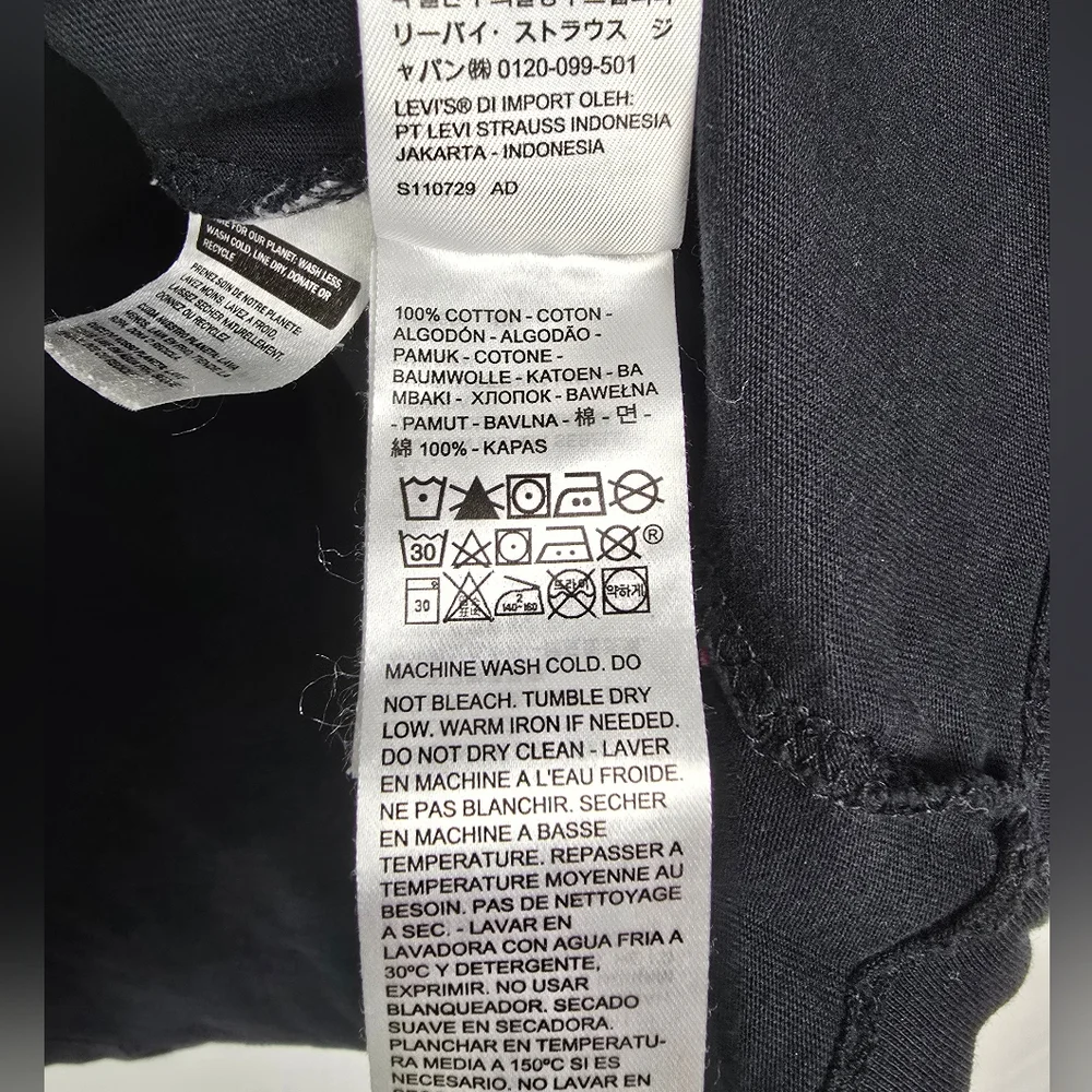Levi's Classic Graphic Black Crew Neck Men's Short Sleeve Tee Shirt sz XL